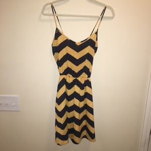 Navy blue and yellow dress